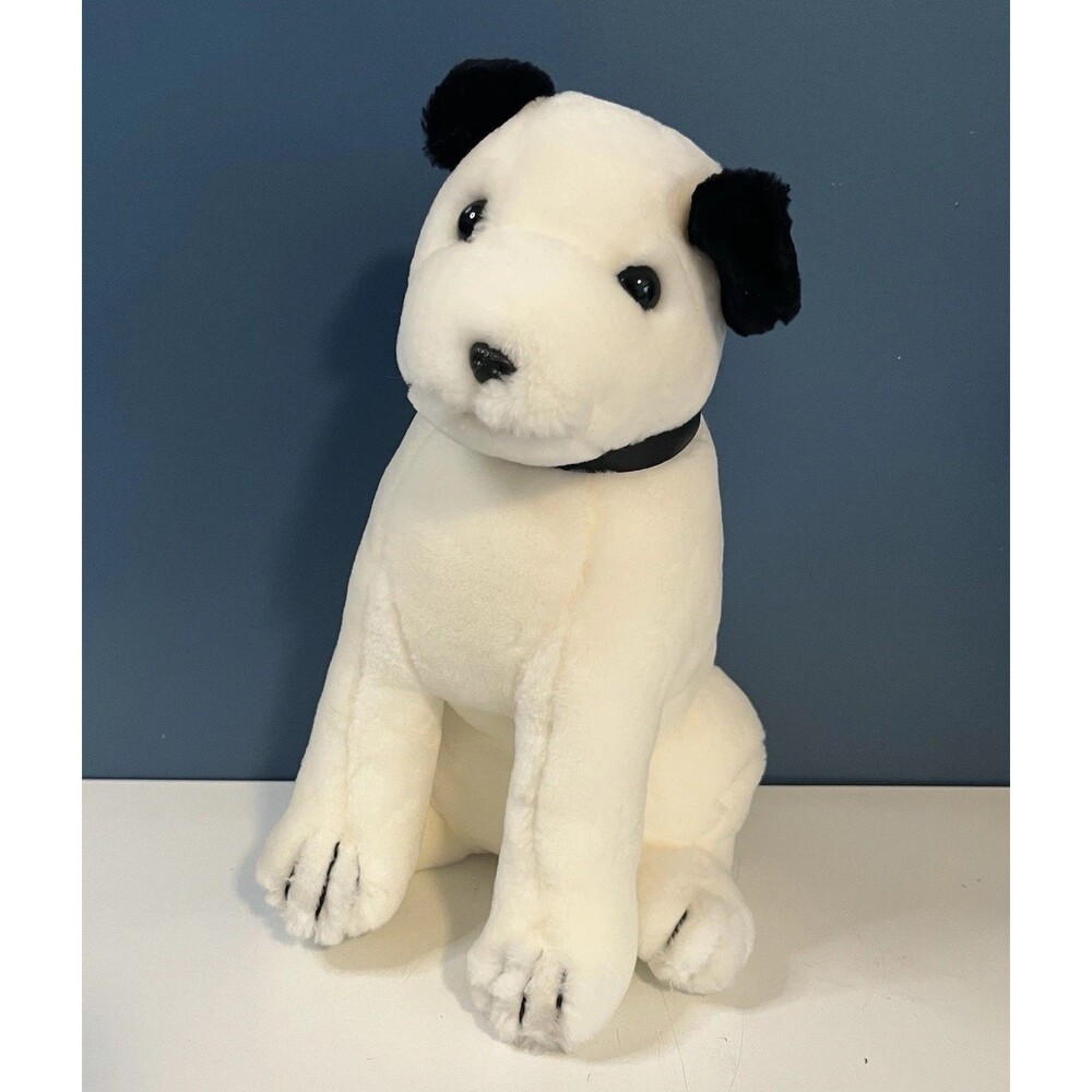 Dakin Vintage 1992 RCA Nipper Dog Puppy Plush Stuffed Animal 11.5” Collar EUC